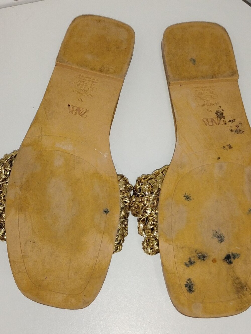 ZARA GOLD SLIDES - Picture 4 of 6
